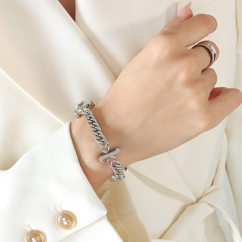 Digital Personalized Bracelet Titanium Steel Design Heavy Industry Bracelet