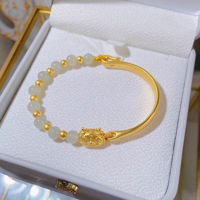 Demi-bracelet en jade Hetian, année de naissance féminine