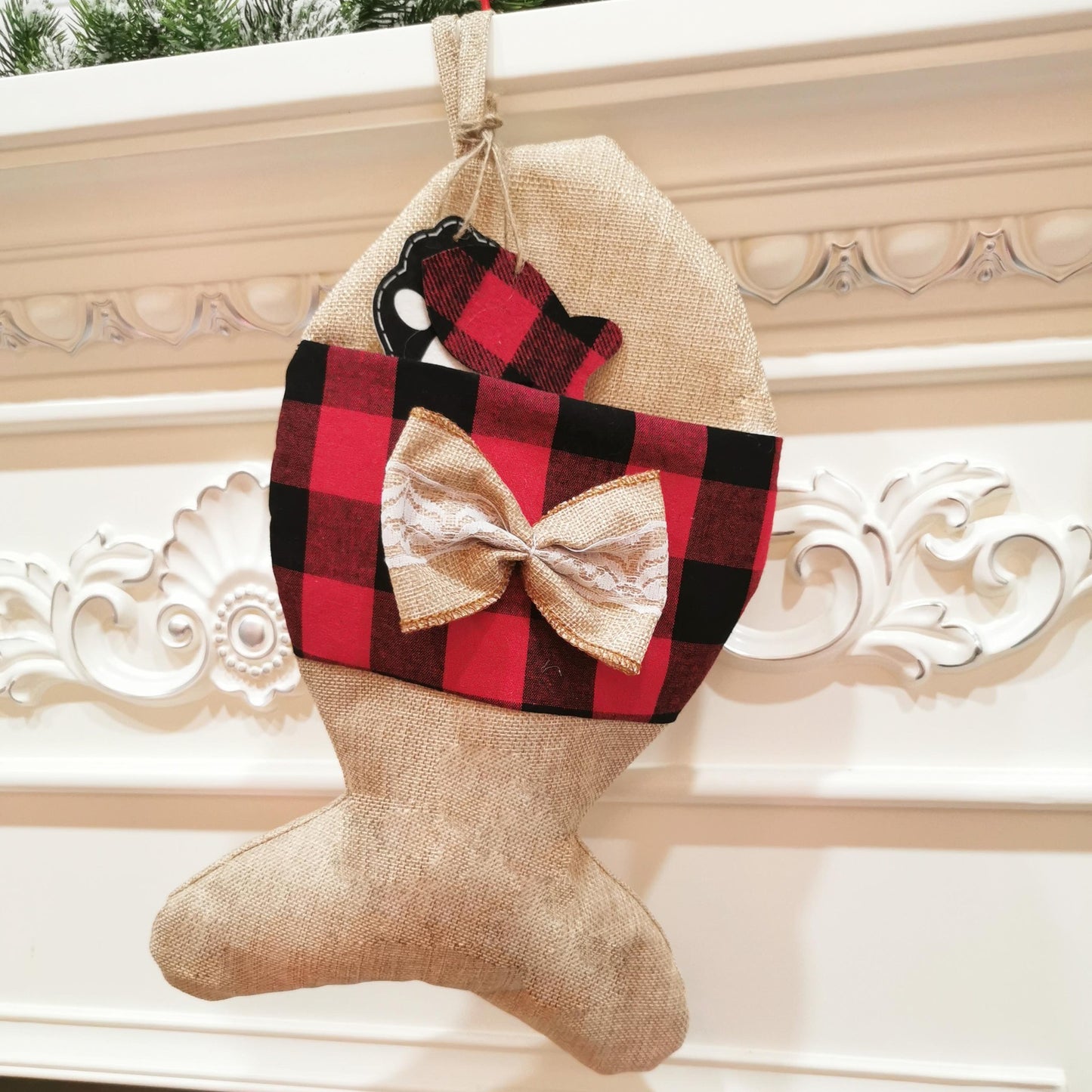 Sac cadeau chaussettes de Noël ornement de Noël