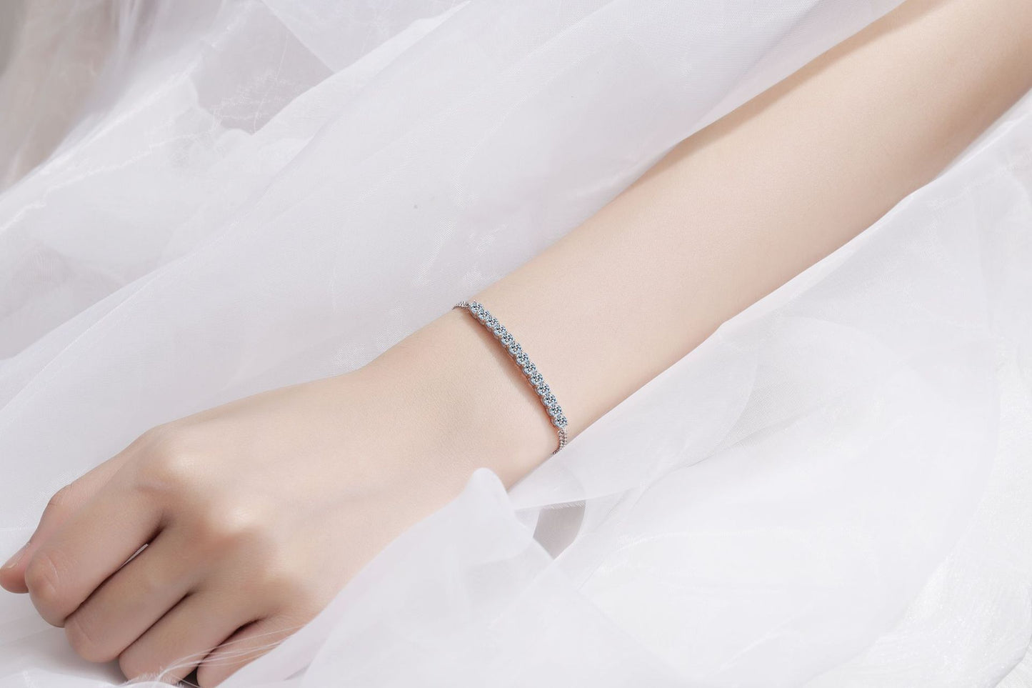 S925 Moissanite Silver Bracelet Female
