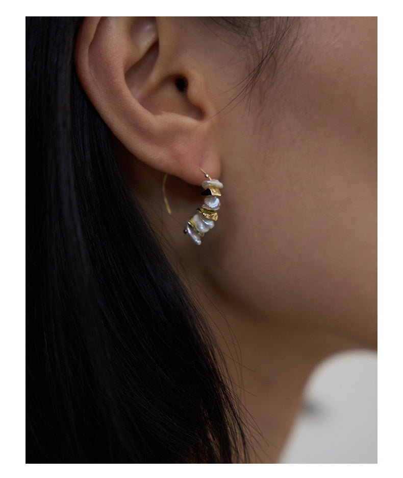 Boucles d'oreilles en perles baroques naturelles vintage