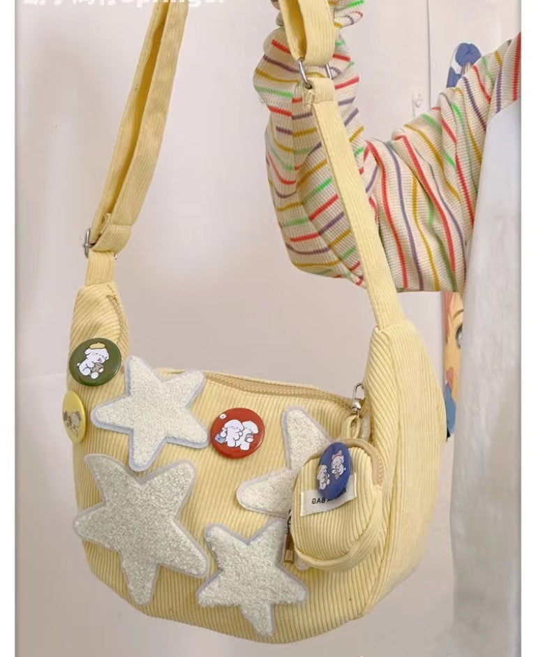Bolso de pana para mujer, sencillo, combina con todo, informal, Retro
