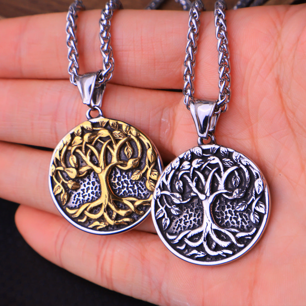 Retro Natural Style Titanium Steel Necklace