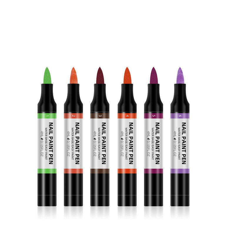 Pluma de pintura de esmalte de uñas de 24 colores, pluma de pintura 3D de flores, pluma de dibujo de punta de flor, pluma de esmalte de uñas insípida a base de agua