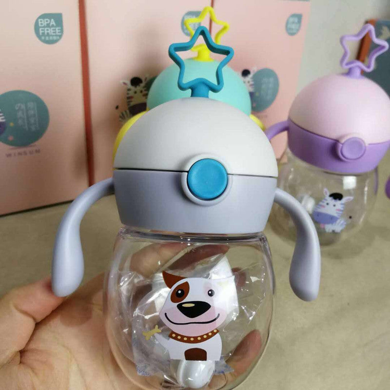 499 material TRITAN de primavera y verano, antena de copa de alta gama para bebé, taza con pajita para aprender a beber, anticaída