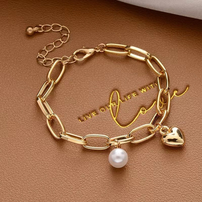 Bracelet de niche simple de style hip hop pour femmes, ornement créatif