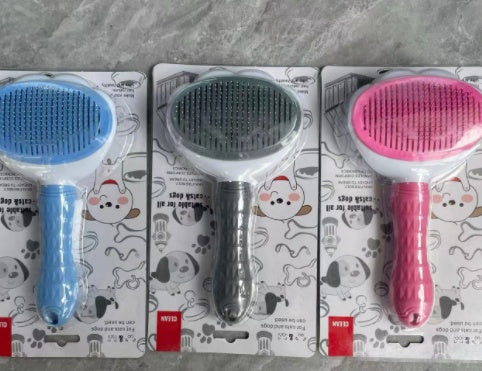 Peigne autonettoyant pour chat, en acier inoxydable, pour chien, brosse à cheveux, une clé pour enlever l'artefact flottant