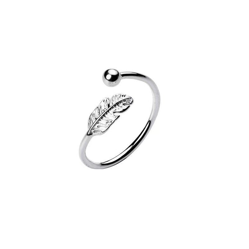 Bague de bracelet en plumes créative minimaliste pour femmes