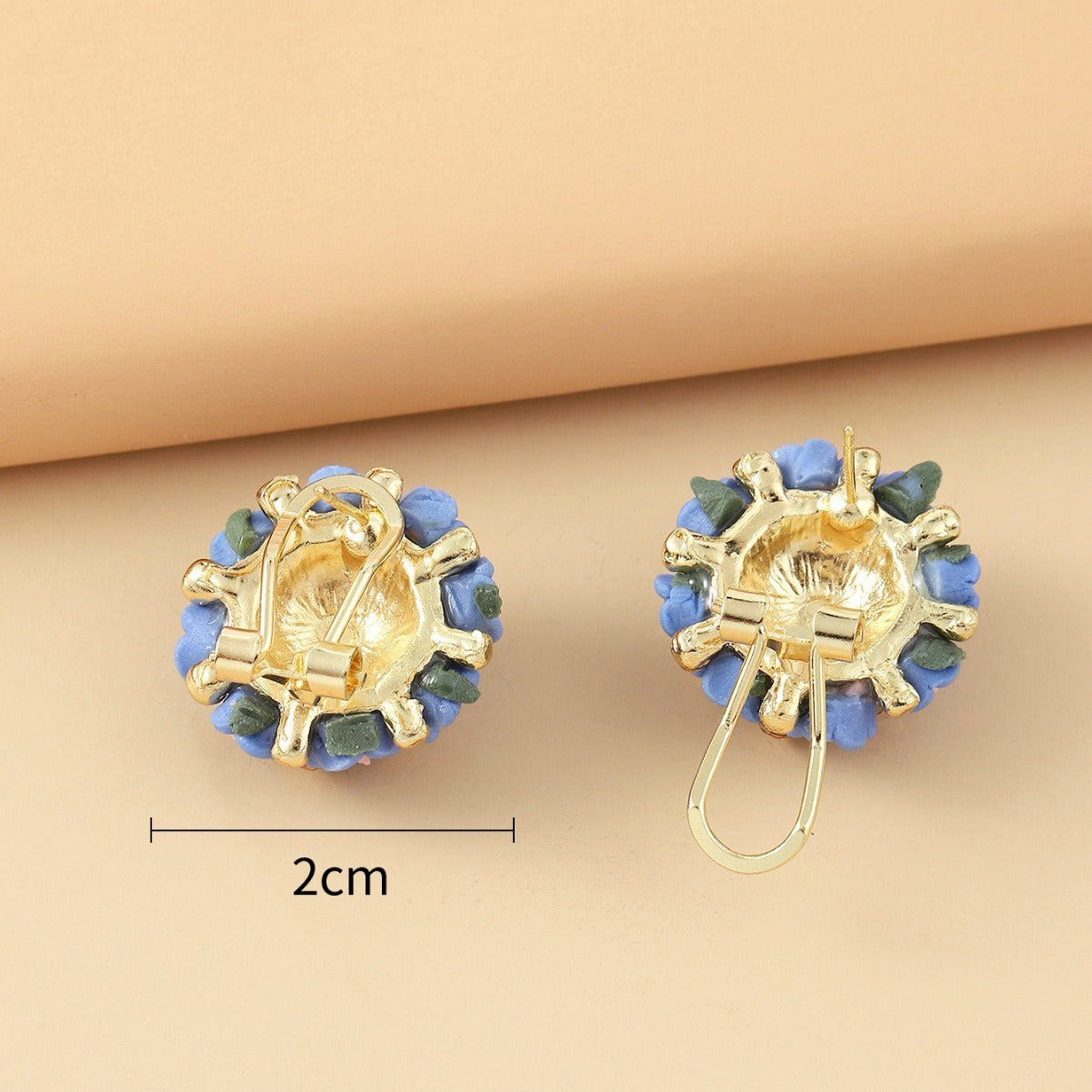 Romantic Ceramic Flower Rose Diamond Metal Alloy Earrings