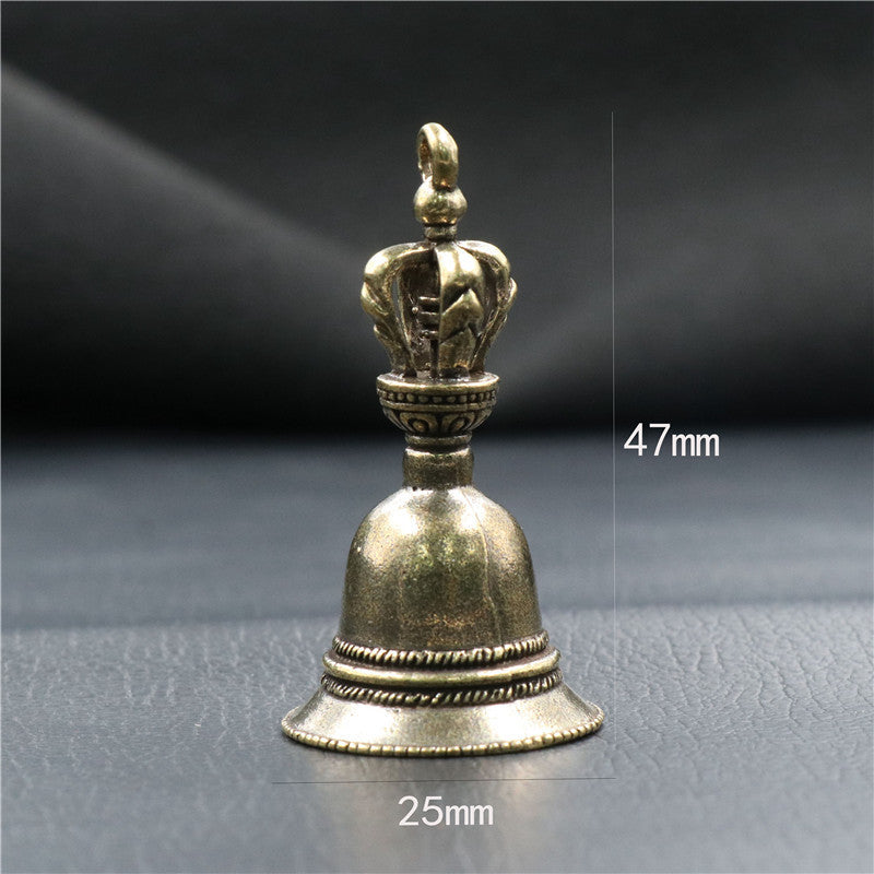 Brass Vintage Scripture Auspicious Bell Car Pendant Keychain