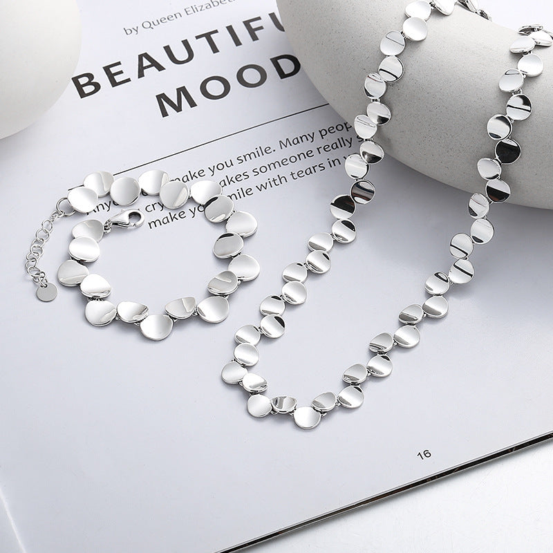 S925 Sterling Silver Vintage Distressed Creative Necklace Bracelet