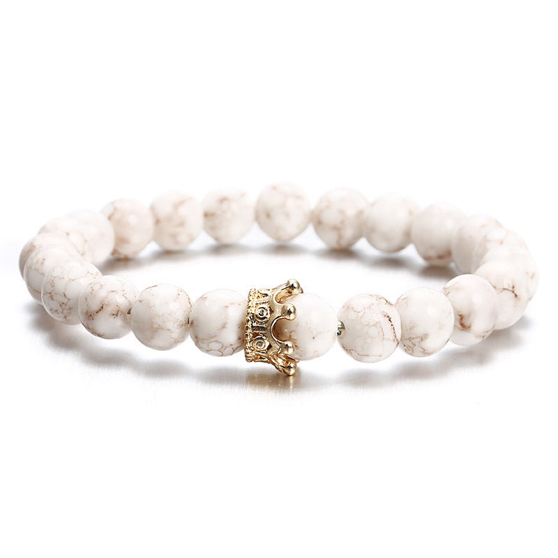 Bracelet en pierre volcanique d'agate naturelle
