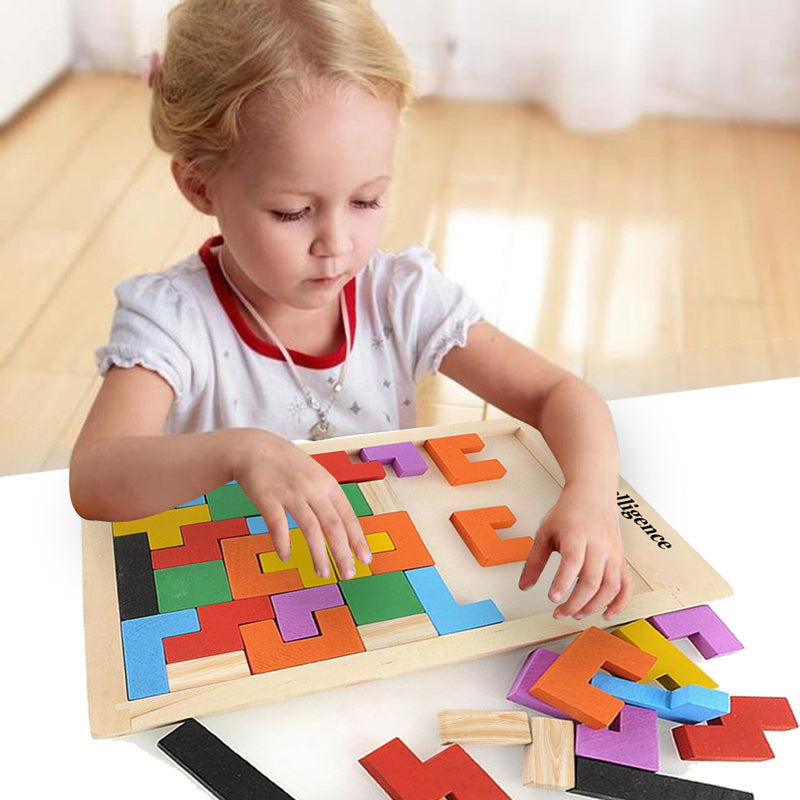 Jouet Tangram multicolore en bois