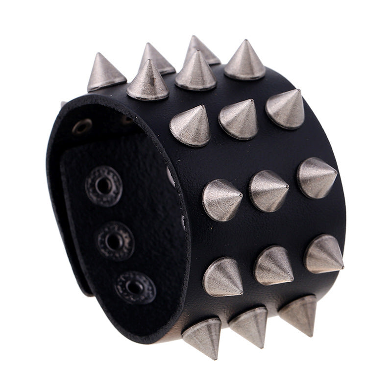 Pulsera de piel de vaca punk no convencional