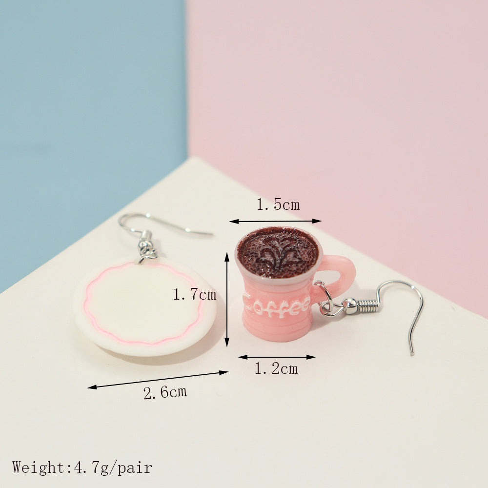 Creative Candy Toy Three-dimensional Coffee Earrings Simulation Exaggerated Funny