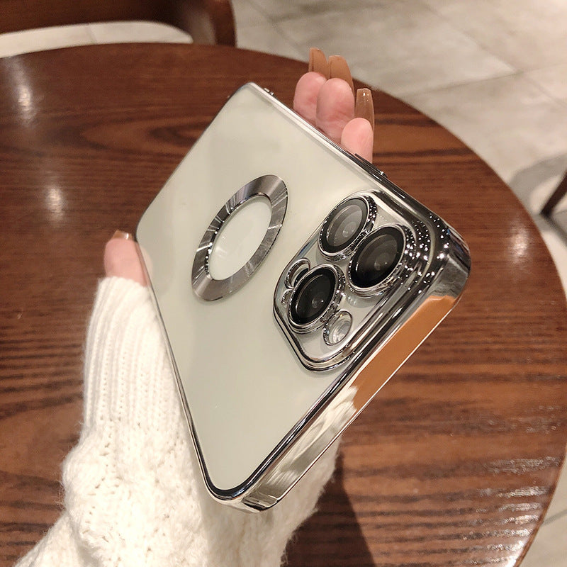Étui de téléphone avec protecteur d'appareil photo Galvanoplastie avancée intégrée avec protecteur d'objectif Étui de téléphone pour Iphone12 13promax Simple 11 Doux