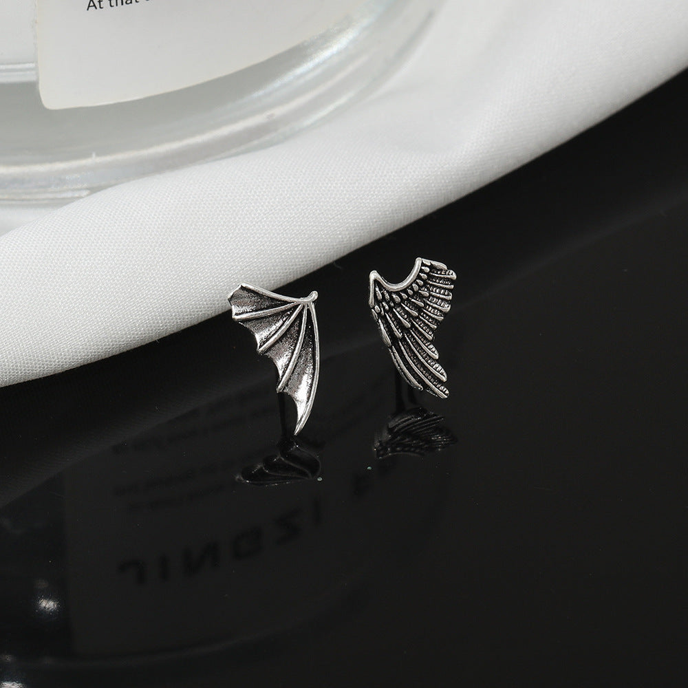 Clous d'oreilles ailes d'ange, personnalité rétro minimaliste