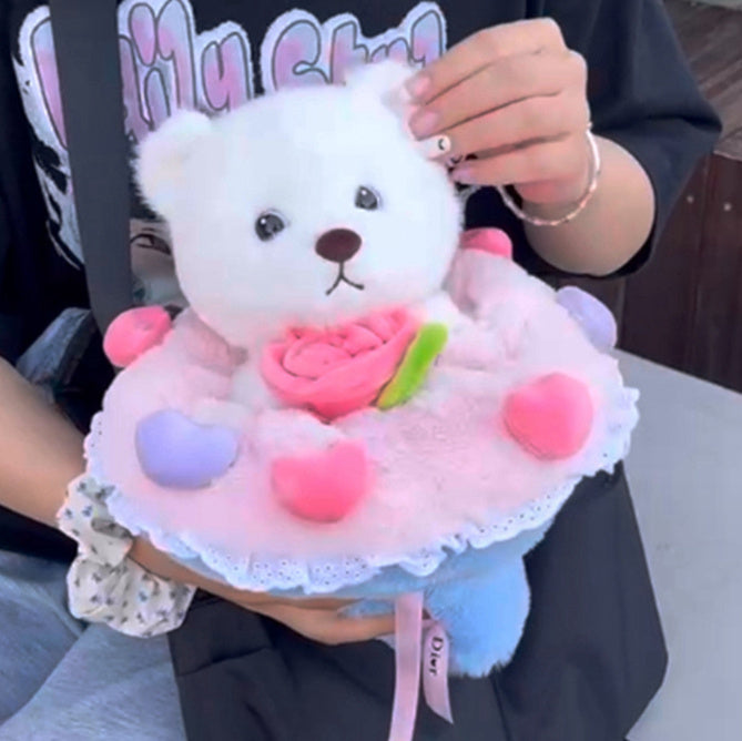 Poupée en peluche de dessin animé de lapin Bouquet