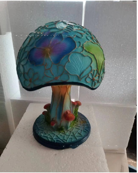 Lampe de bureau série plante en verre coloré