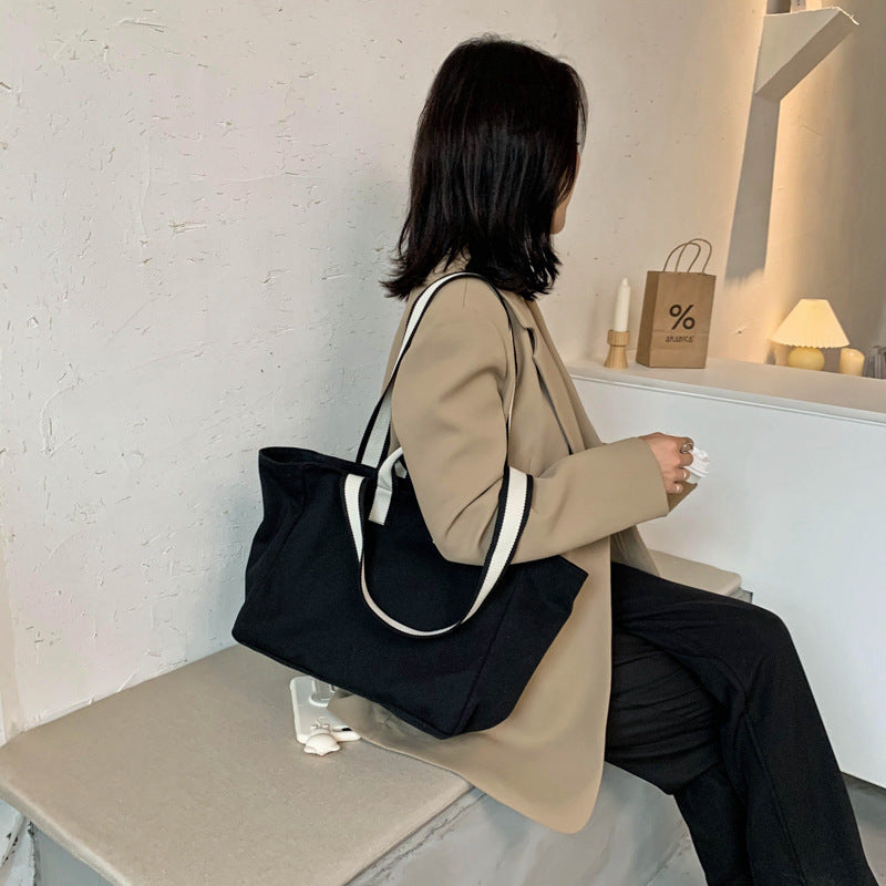 Sac en toile portable imperméable, tendance, simple, grande capacité