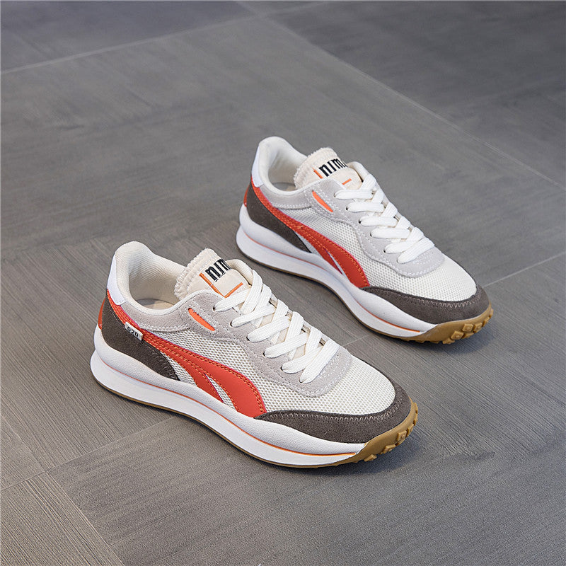 Zapatillas de deporte de boca poco profunda para mujer, suela gruesa, transpirables