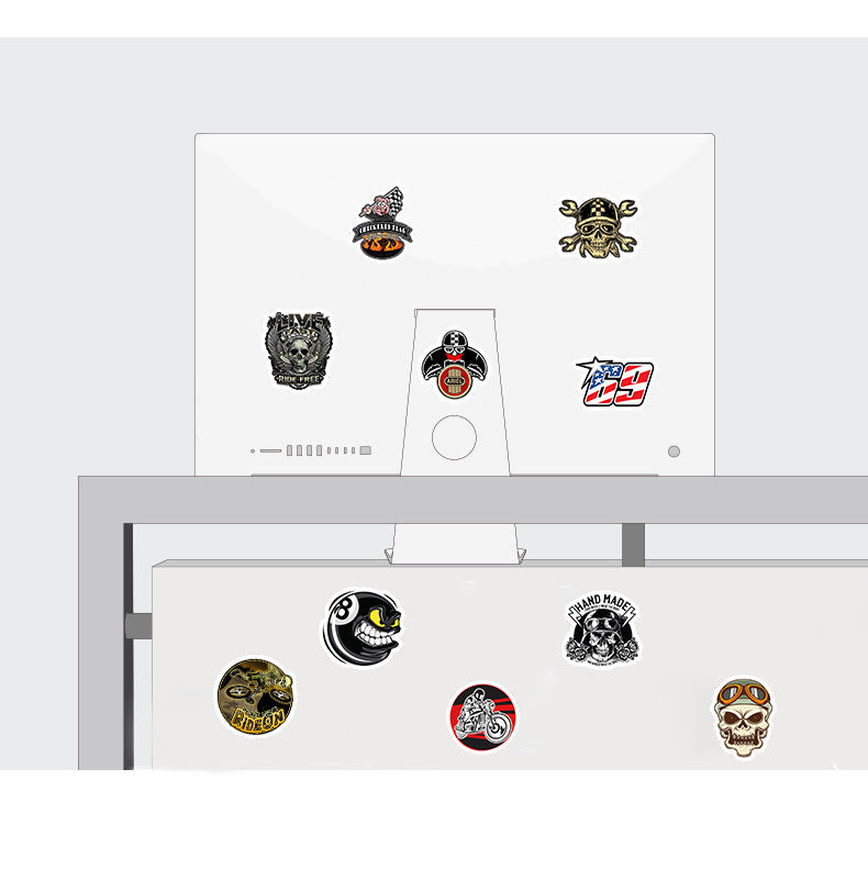 50 autocollants Graffiti de personnage de moto, autocollants imperméables et amovibles pour bagages, Skateboard