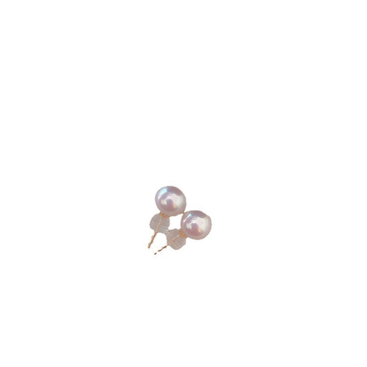 8-9mm Simple Nuclear Pearl Stud Earrings