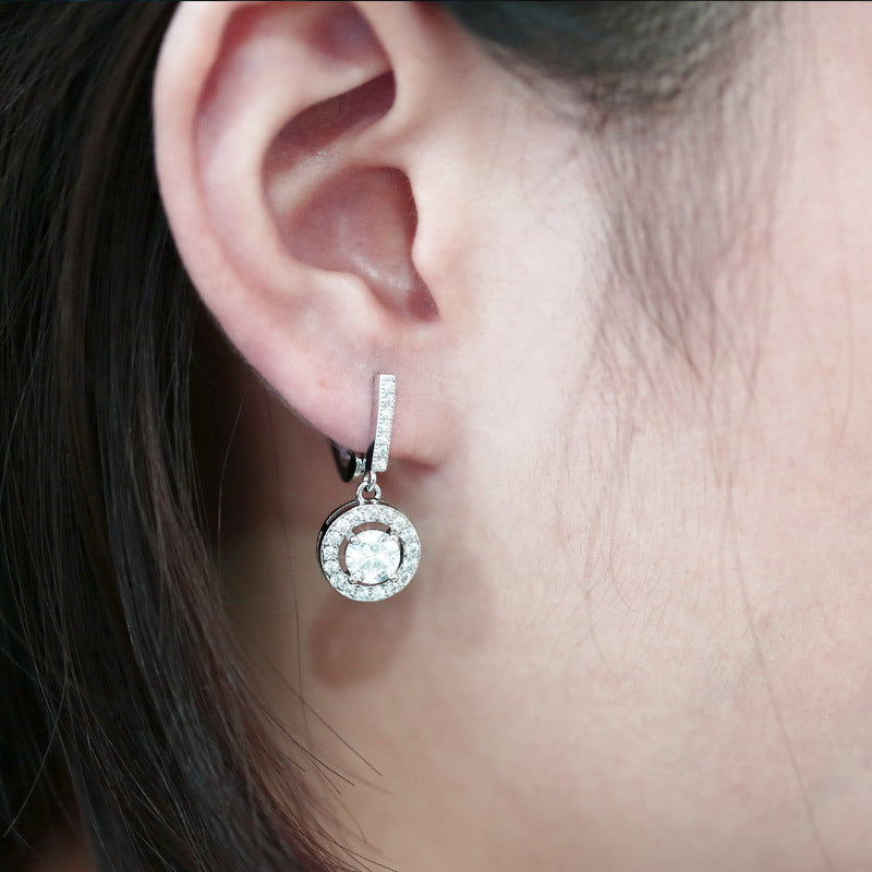 Boucles d'oreilles simples et brillantes en Zircon pour femmes