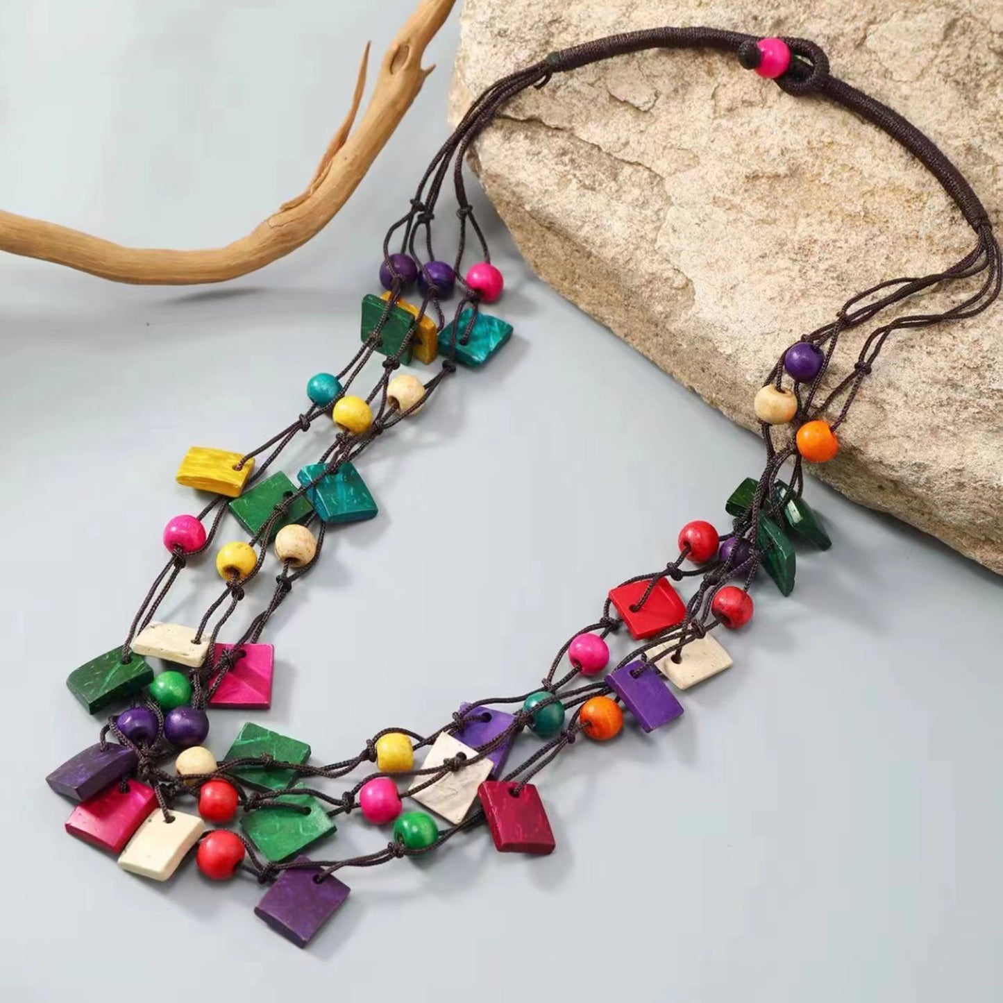 Bohemian Retro Exaggerated And Personalized Ethnic Style Color Necklace