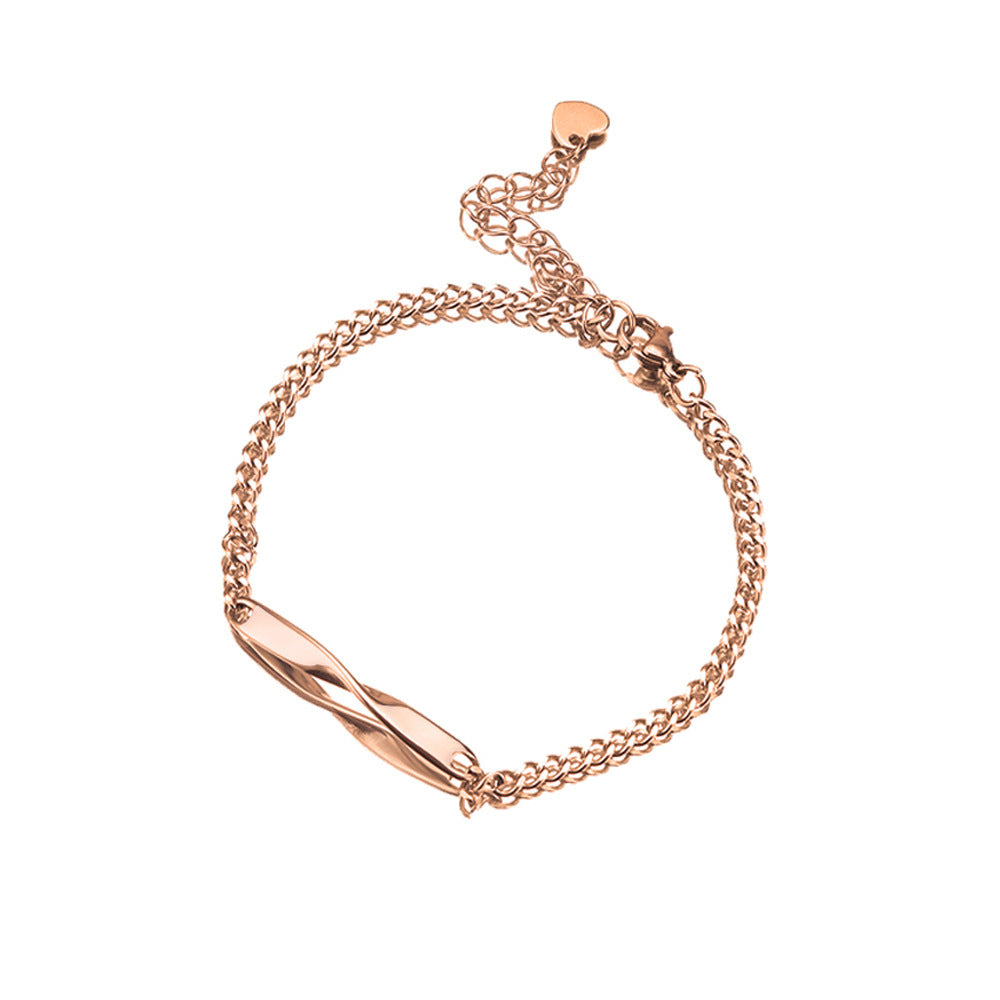 Simple Stainless Steel Mobius Couple Bracelet