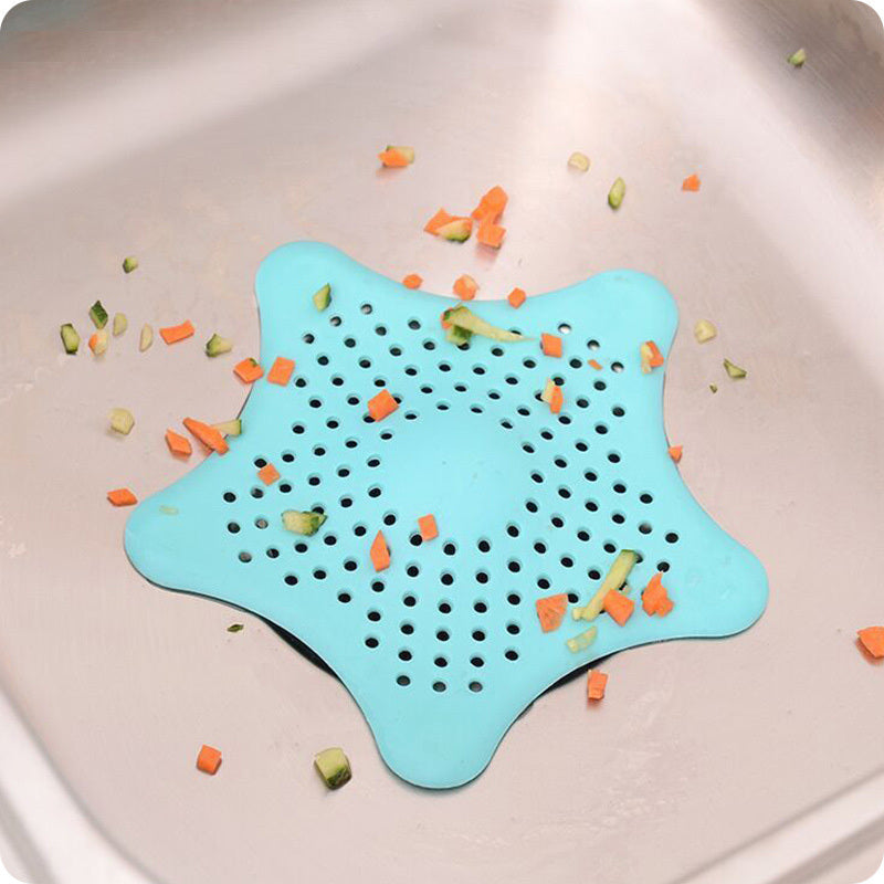Filtre de vidange d'évier en forme d'étoile de mer en Silicone, 3 pièces, bouchon attrape-cheveux, trou de vidange, filtre pour salle de bains, cuisine, toilettes