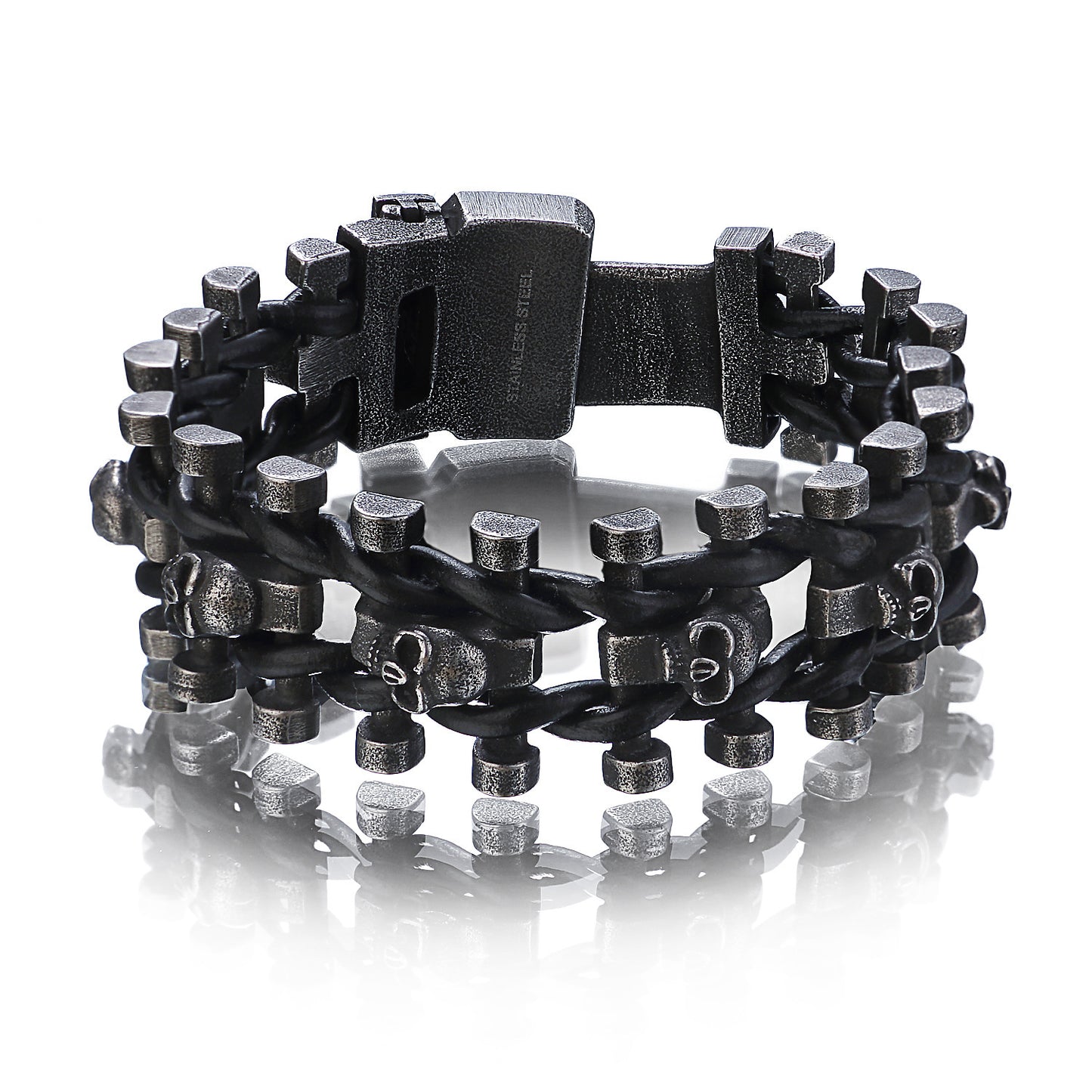 European And American Men's Stainless Steel Skull Bracelet