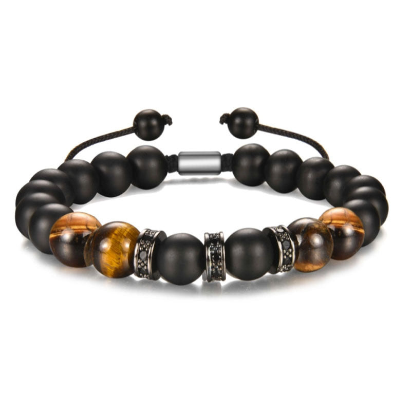 Bracelet tissé de perles de football pour hommes