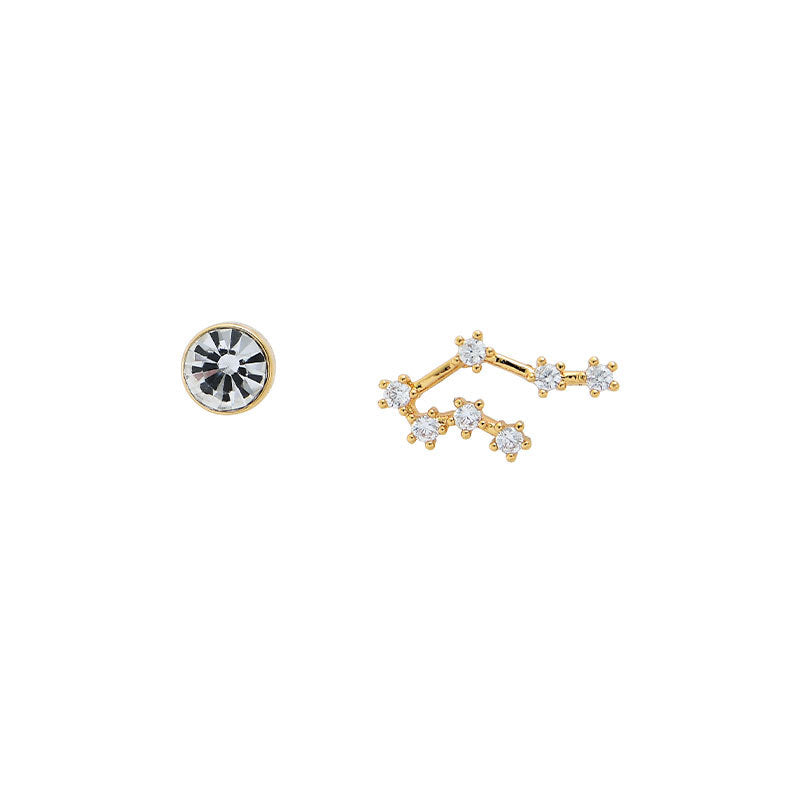 Clous d'oreilles personnalisés, 12 constellations, pierre de naissance, AB, tempérament asymétrique, aiguille auriculaire pour femme