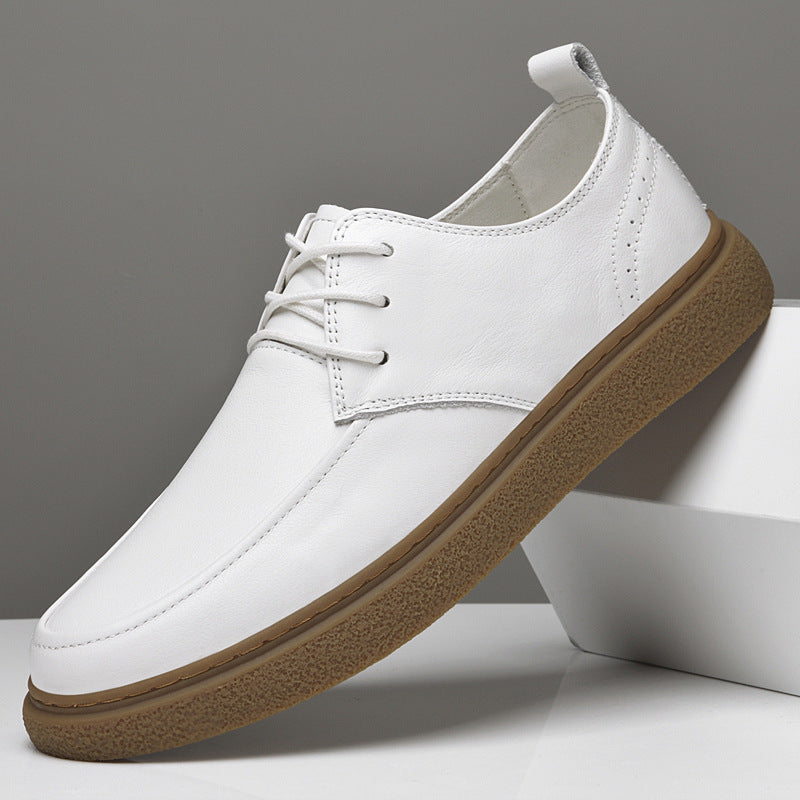 Baskets décontractées en cuir de vache première couche pour hommes