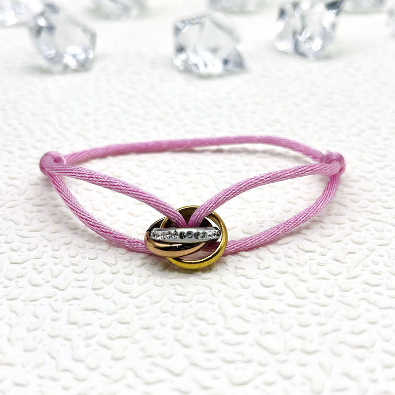 Bracelet tissé de style Ins simple à la mode