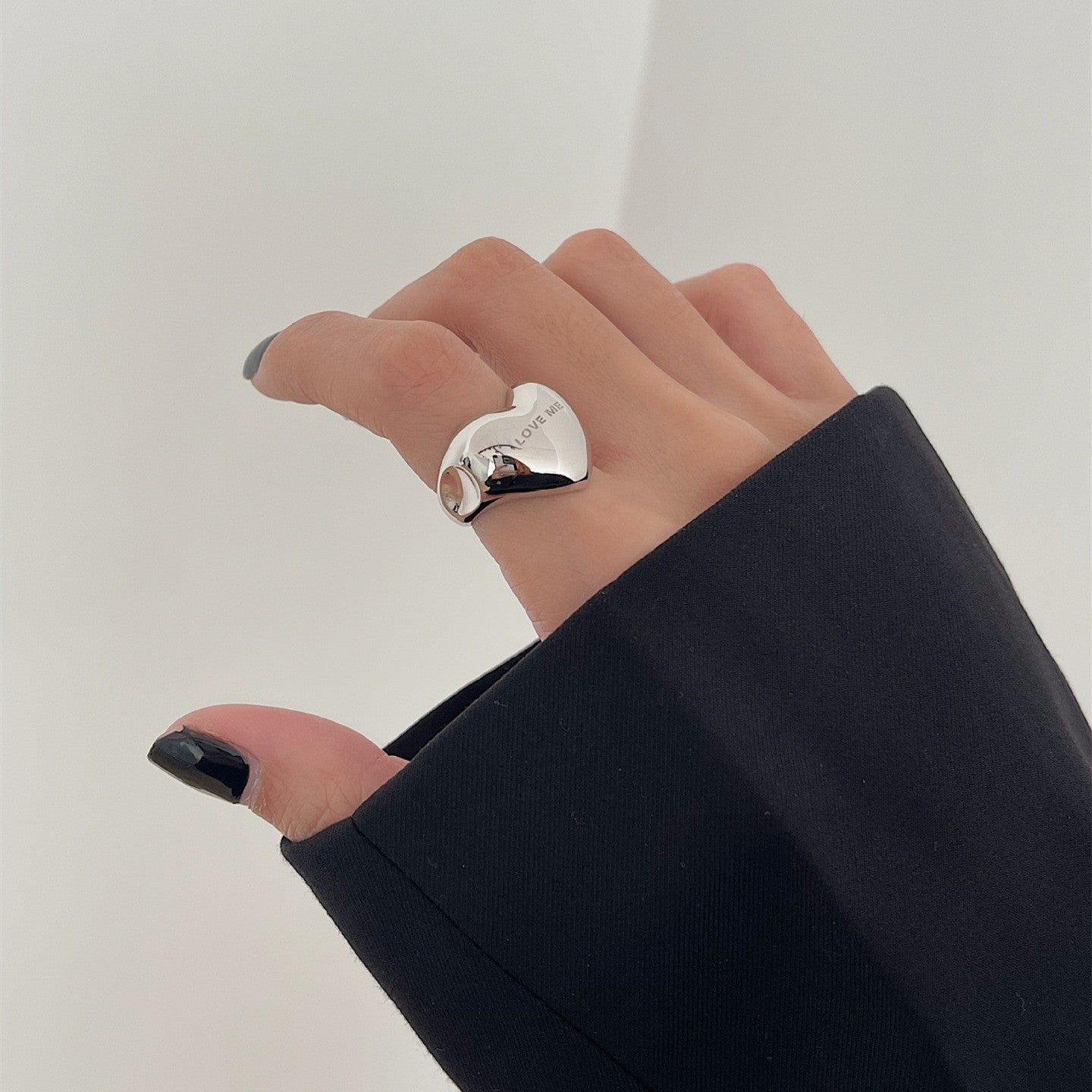 Bague à géométrie exagérée rétro de style coréen pour femmes