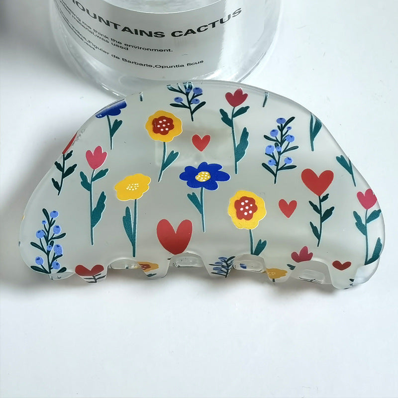 Pince à cheveux givrée fleur mode