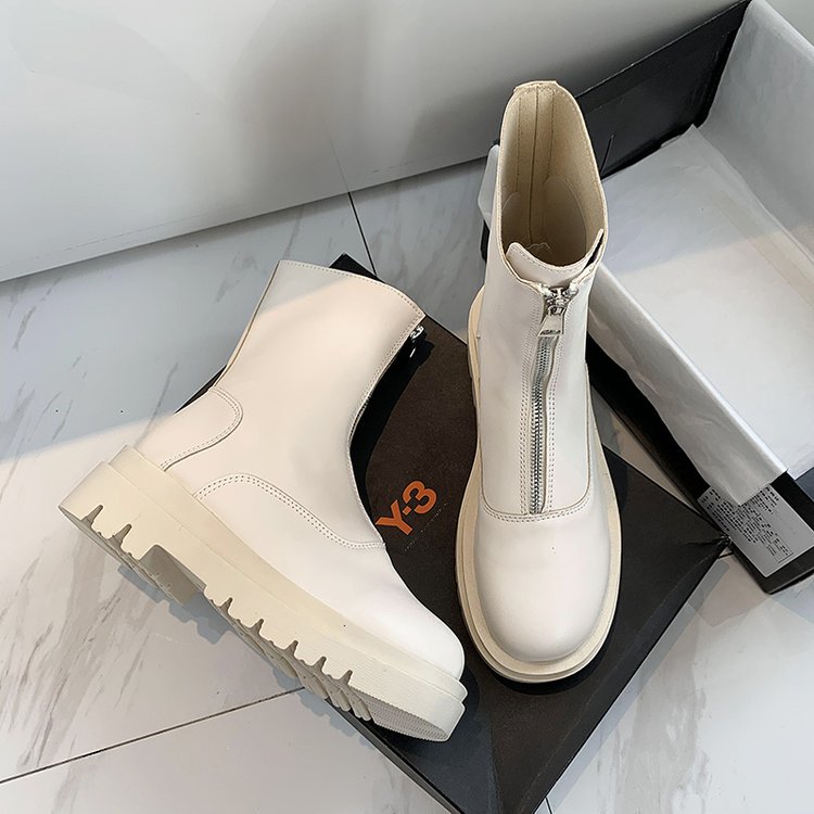 Bottes à glissière rétro pour femmes, longueur mi-mollet, devant fin