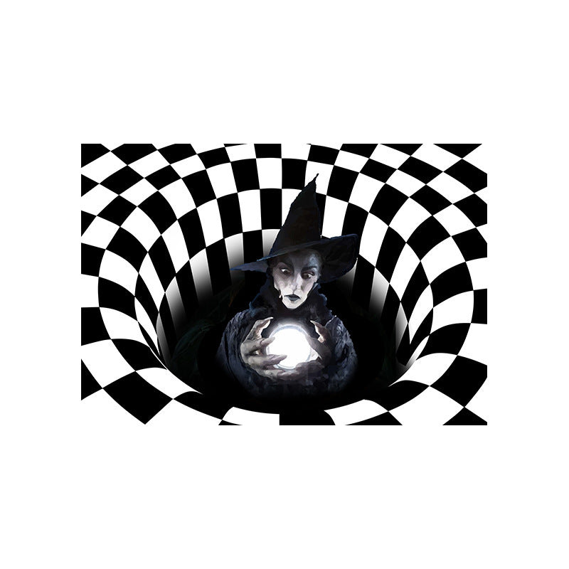 Alfombra de suelo a cuadros 3D, alfombra de puerta de payaso de Halloween, alcantarillado