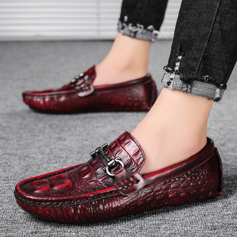 Gommino motif Crocodile chaussures pour hommes chaussures d'affaires respirantes