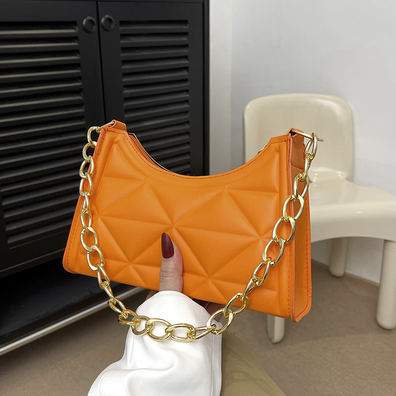 Bolso con textura retro de diamantes Cadena de mujer