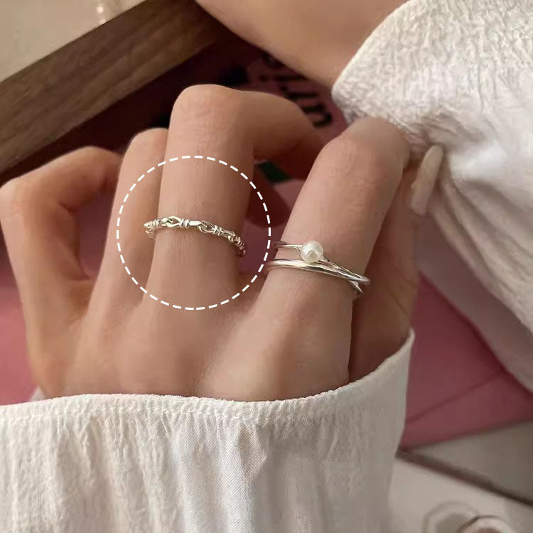 Anillo Pulsera Simple Fino Doble Irregular