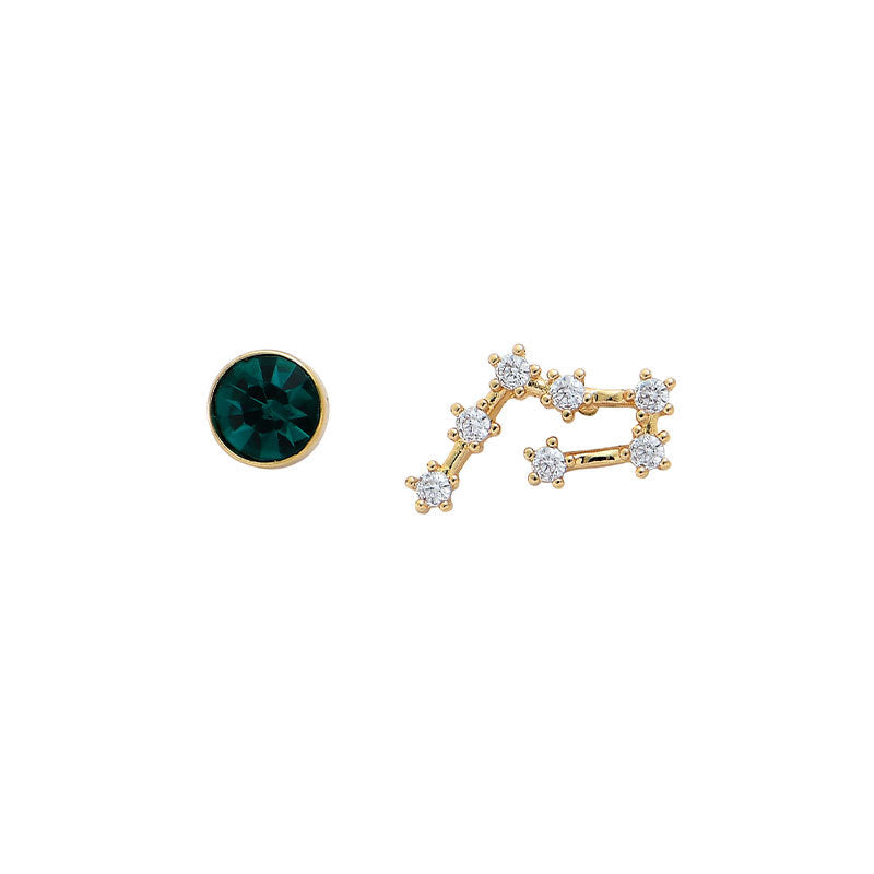 Clous d'oreilles personnalisés, 12 constellations, pierre de naissance, AB, tempérament asymétrique, aiguille auriculaire pour femme