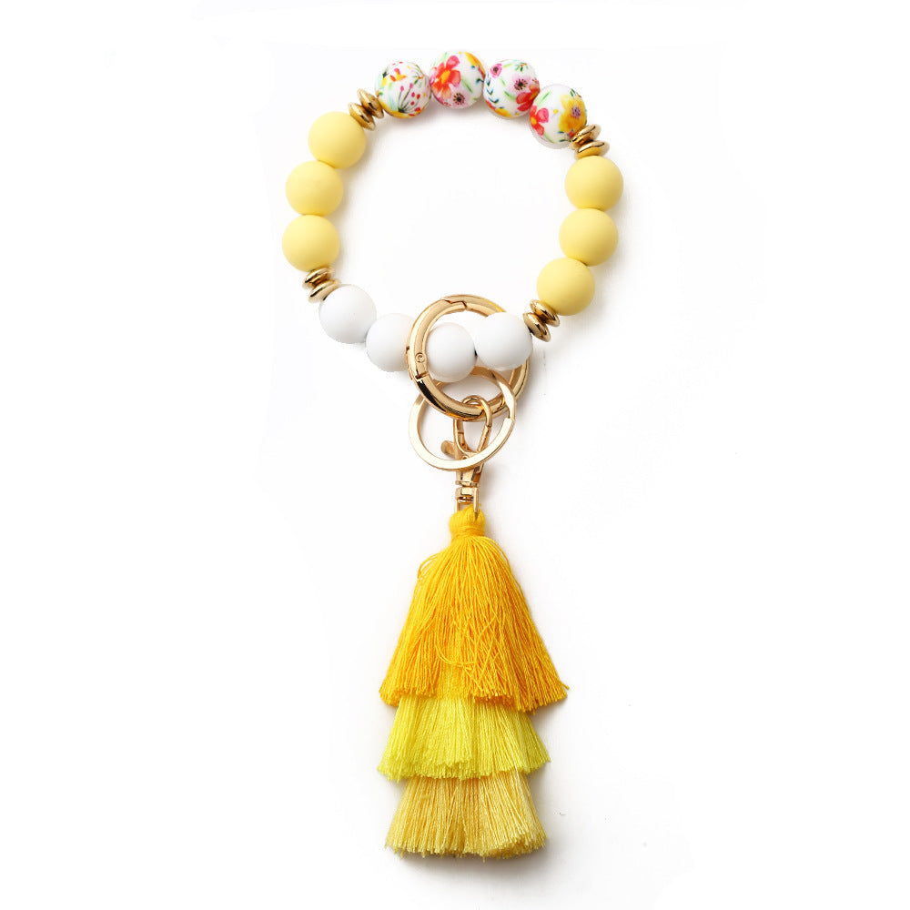 Bohemian Style Tassel Pattern Silica Gel Bracelet