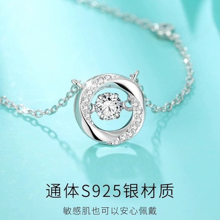 S925 Sterling Silver Mobius Three-second Heart Necklace