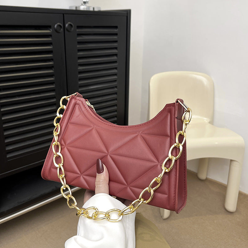 Bolso con textura retro de diamantes Cadena de mujer