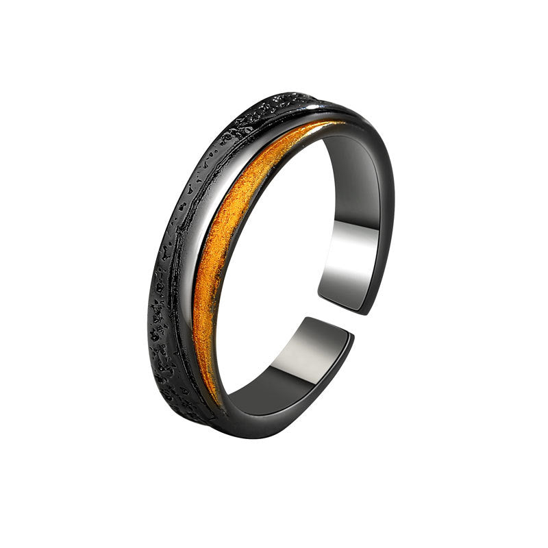 Anillo chapado en oro negro para hombre