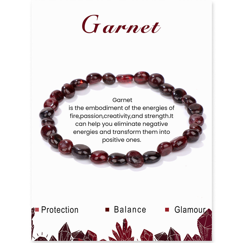 Bracelet élastique irrégulier en pierre brute en or bleu naturel pour femmes