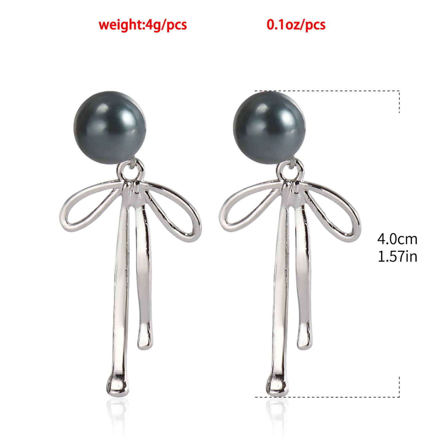 Retro French Pearl Bow Temperament Earrings